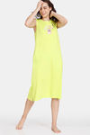 Zivame Bunny Rolls Knit Cotton Mid Length Nightdress - Love Bird — thumbnail 1